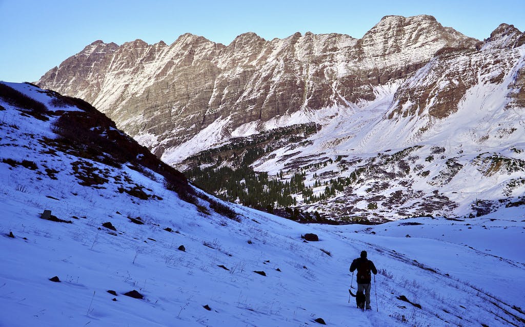 Descending West Maroon Pass